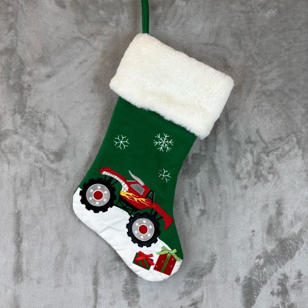 Green Monster Truck Christmas Stocking Hobby Lobby Kids Holiday